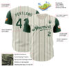 Custom Cream Green Pinstripe Green Authentic Two Tone Baseball Jersey