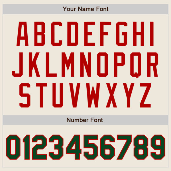 Custom Cream Green Pinstripe Red Authentic Two Tone Baseball Jersey