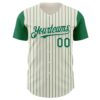 Custom Cream Kelly Green Pinstripe Kelly Green Authentic Two Tone Baseball Jersey
