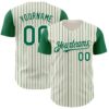 Custom Cream Kelly Green Pinstripe Kelly Green Authentic Two Tone Baseball Jersey
