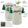 Custom Cream Kelly Green Pinstripe Pink Authentic Two Tone Baseball Jersey
