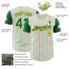 Custom Cream Kelly Green Pinstripe Gold Authentic Two Tone Baseball Jersey