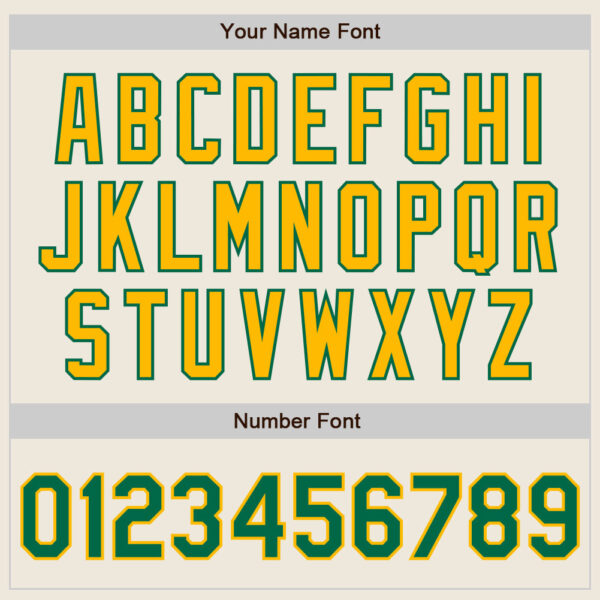 Custom Cream Kelly Green Pinstripe Gold Authentic Two Tone Baseball Jersey