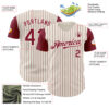 Custom Cream Crimson Pinstripe Crimson Authentic Two Tone Baseball Jersey