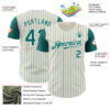 Custom Cream Teal Pinstripe Teal Authentic Two Tone Baseball Jersey