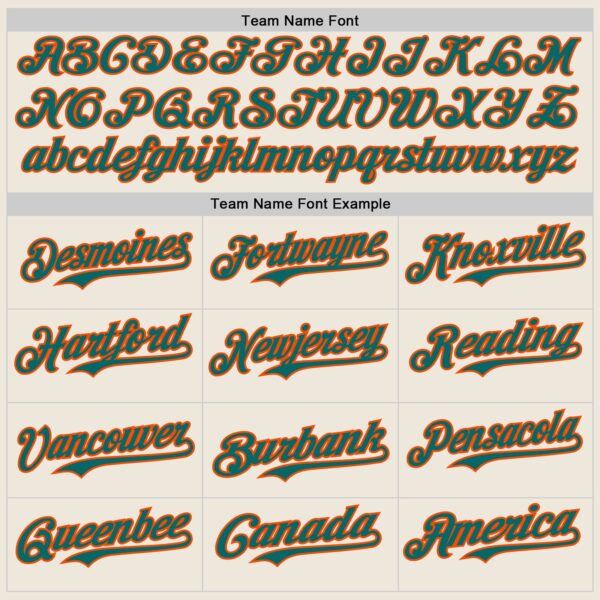 Custom Cream Teal Pinstripe Orange Authentic Two Tone Baseball Jersey