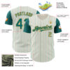 Custom Cream Teal Pinstripe Old Gold Authentic Two Tone Baseball Jersey