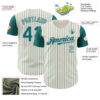 Custom Cream Teal Pinstripe Gray Authentic Two Tone Baseball Jersey