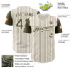 Custom Cream Olive Pinstripe Olive Authentic Two Tone Baseball Jersey