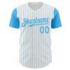 Custom White Sky Blue Pinstripe Sky Blue Authentic Two Tone Baseball Jersey