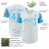 Custom White Sky Blue Pinstripe Sky Blue Authentic Two Tone Baseball Jersey
