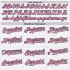 Custom White Medium Pink Pinstripe Navy Authentic Two Tone Baseball Jersey