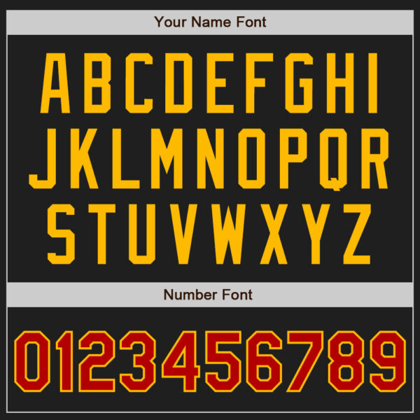 Custom Black Red Pinstripe Gold Authentic Two Tone Baseball Jersey