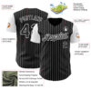 Custom Black White Pinstripe White Authentic Two Tone Baseball Jersey