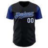 Custom Black Royal Pinstripe White Authentic Two Tone Baseball Jersey