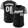 Custom Black Gray Pinstripe White Authentic Two Tone Baseball Jersey