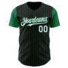 Custom Black Kelly Green Pinstripe White Authentic Two Tone Baseball Jersey
