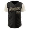 Custom Black Cream Pinstripe Cream Authentic Two Tone Baseball Jersey
