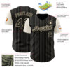 Custom Black Cream Pinstripe Cream Authentic Two Tone Baseball Jersey