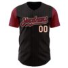 Custom Black Crimson Pinstripe Cream Authentic Two Tone Baseball Jersey