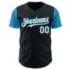 Custom Black Panther Blue Pinstripe White Authentic Two Tone Baseball Jersey