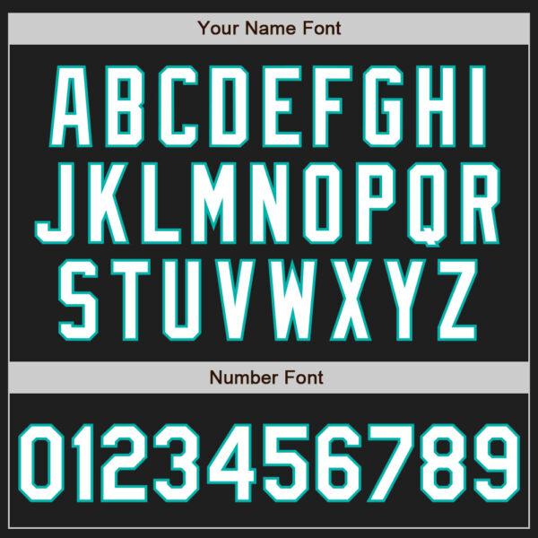 Custom Black Aqua Pinstripe White Authentic Two Tone Baseball Jersey