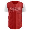 Custom Red White Pinstripe White Authentic Two Tone Baseball Jersey