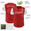 Custom Red White Pinstripe White Authentic Two Tone Baseball Jersey