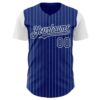 Custom Royal White Pinstripe White Authentic Two Tone Baseball Jersey