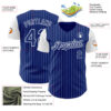 Custom Royal White Pinstripe White Authentic Two Tone Baseball Jersey