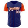 Custom Royal Orange Pinstripe White Authentic Two Tone Baseball Jersey
