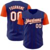 Custom Royal Orange Pinstripe White Authentic Two Tone Baseball Jersey