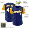 Custom Royal Gold Pinstripe White Authentic Two Tone Baseball Jersey