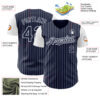 Custom Navy White Pinstripe White Authentic Two Tone Baseball Jersey