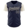 Custom Navy Cream Pinstripe Cream Authentic Two Tone Baseball Jersey