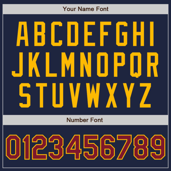 Custom Navy Crimson Pinstripe Gold Authentic Two Tone Baseball Jersey