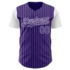 Custom Purple White Pinstripe White Authentic Two Tone Baseball Jersey