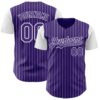 Custom Purple White Pinstripe White Authentic Two Tone Baseball Jersey