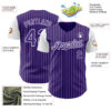 Custom Purple White Pinstripe White Authentic Two Tone Baseball Jersey