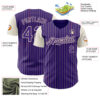 Custom Purple Cream Pinstripe Cream Authentic Two Tone Baseball Jersey