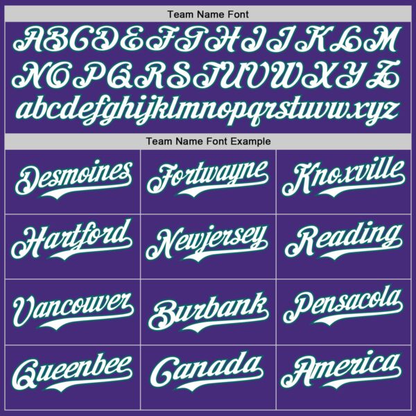 Custom Purple Teal Pinstripe White Authentic Two Tone Baseball Jersey