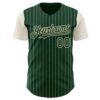 Custom Green Cream Pinstripe Cream Authentic Two Tone Baseball Jersey