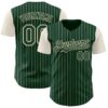Custom Green Cream Pinstripe Cream Authentic Two Tone Baseball Jersey