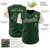 Custom Green Cream Pinstripe Cream Authentic Two Tone Baseball Jersey