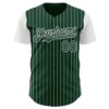 Custom Green White Pinstripe White Authentic Two Tone Baseball Jersey