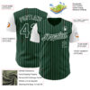 Custom Green White Pinstripe White Authentic Two Tone Baseball Jersey
