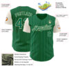 Custom Kelly Green Cream Pinstripe Cream Authentic Two Tone Baseball Jersey