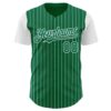 Custom Kelly Green White Pinstripe White Authentic Two Tone Baseball Jersey
