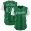 Custom Kelly Green White Pinstripe White Authentic Two Tone Baseball Jersey
