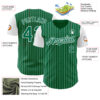 Custom Kelly Green White Pinstripe White Authentic Two Tone Baseball Jersey